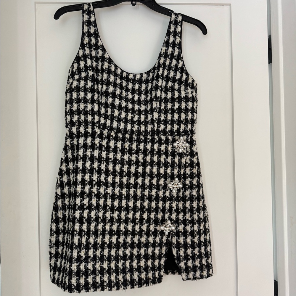 SELF-PORTRAIT
Checked bouclé minidress
